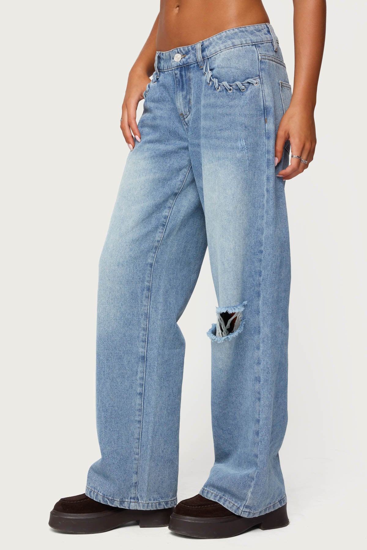 Dutton Distressed Low Rise Jeans - Image 4