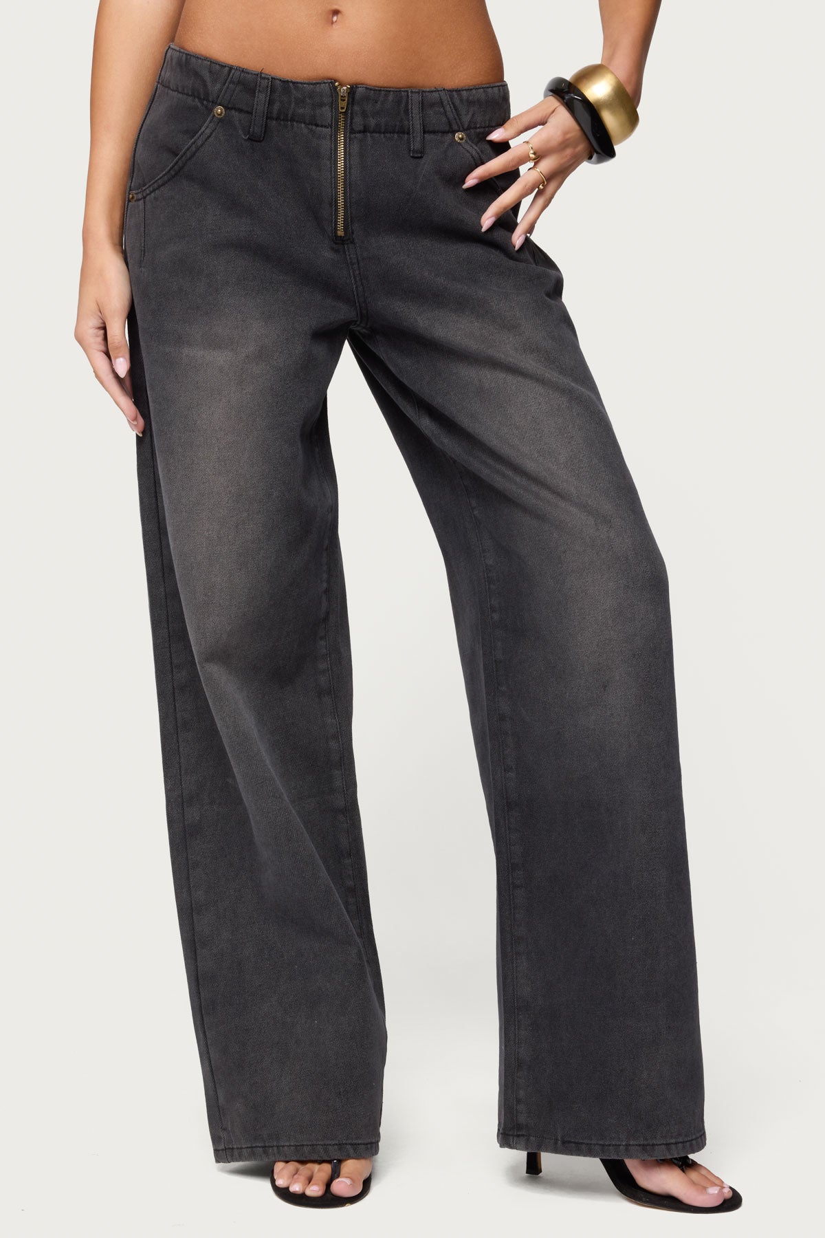 Aliyah Zip Low Rise Jeans - Image 2