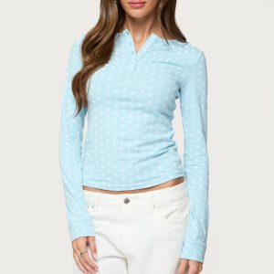 Keana Polka Dot Henley Top