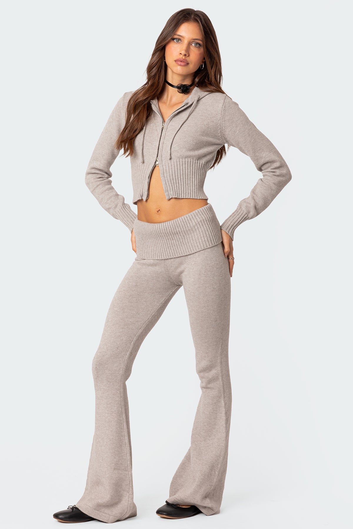 Desiree Knitted Low Rise Fold Over Pants - Image 5
