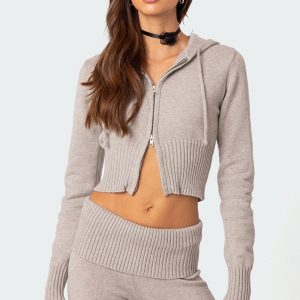 Desiree Knitted Hooded Cardigan