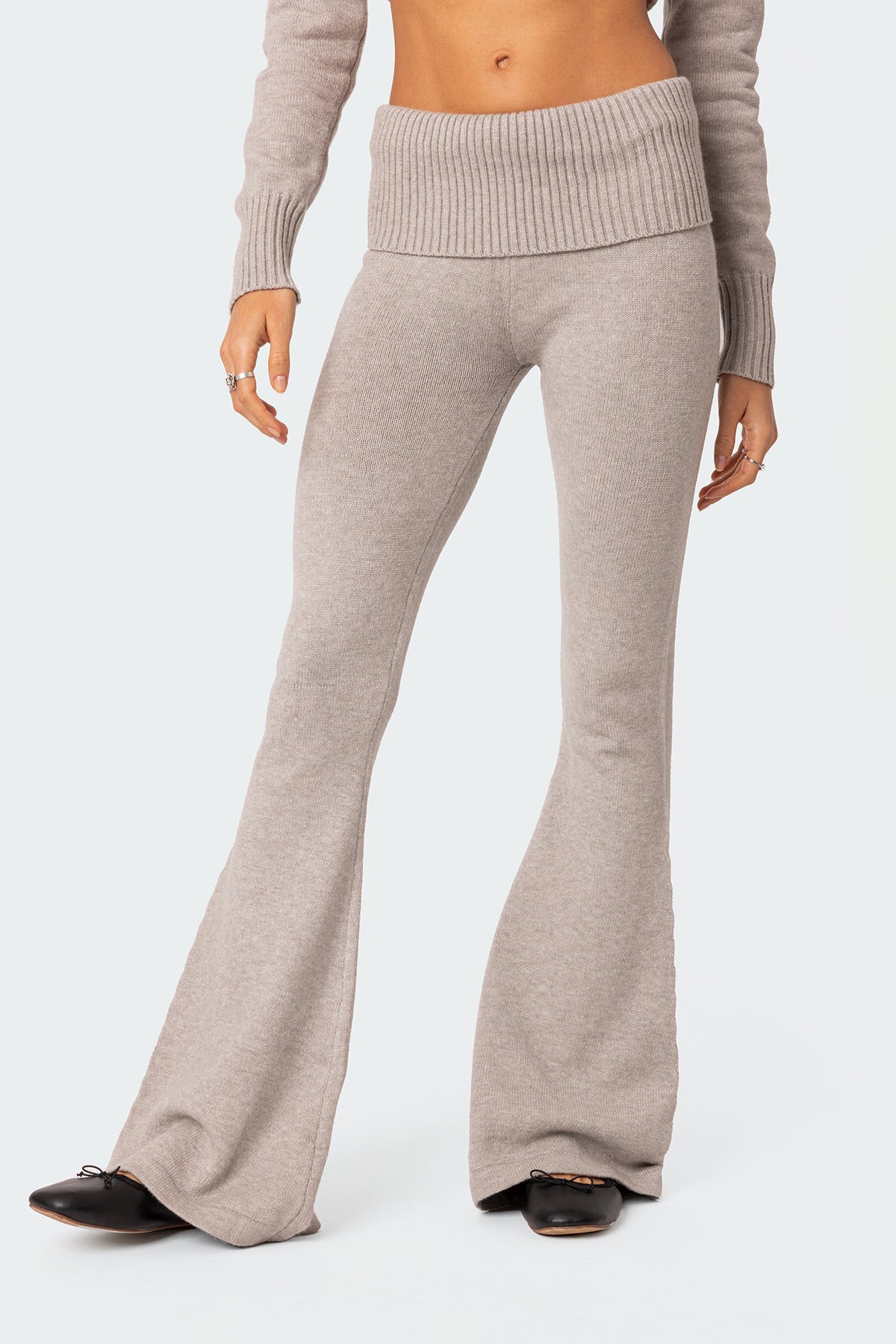 Desiree Knitted Low Rise Fold Over Pants - Image 2
