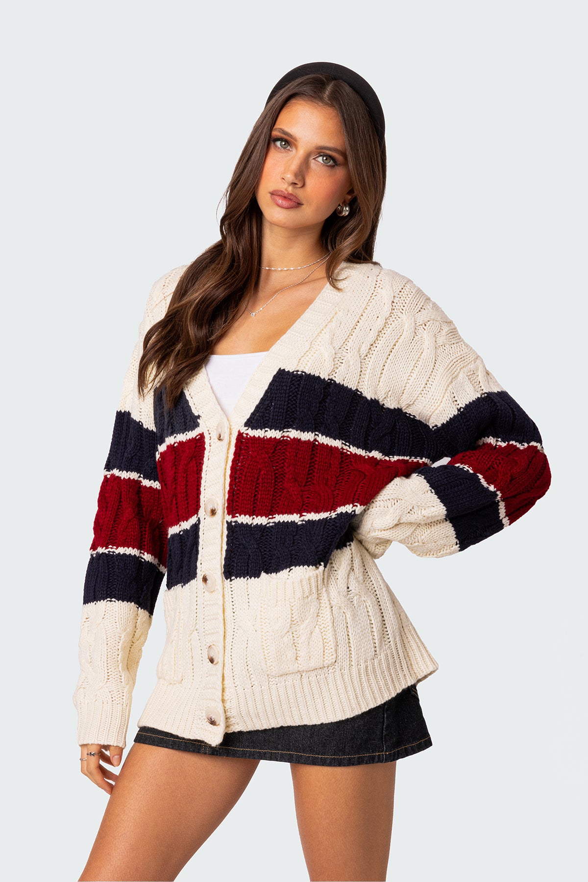 Tinsley Oversized Cable Knit Cardigan - Image 4