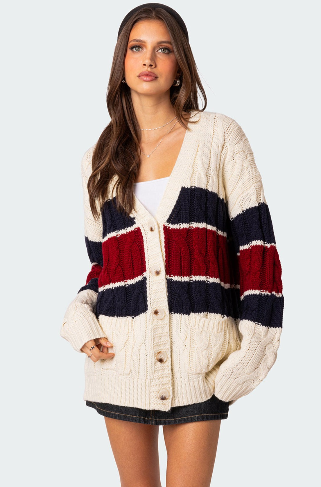 Tinsley Oversized Cable Knit Cardigan - Image 2