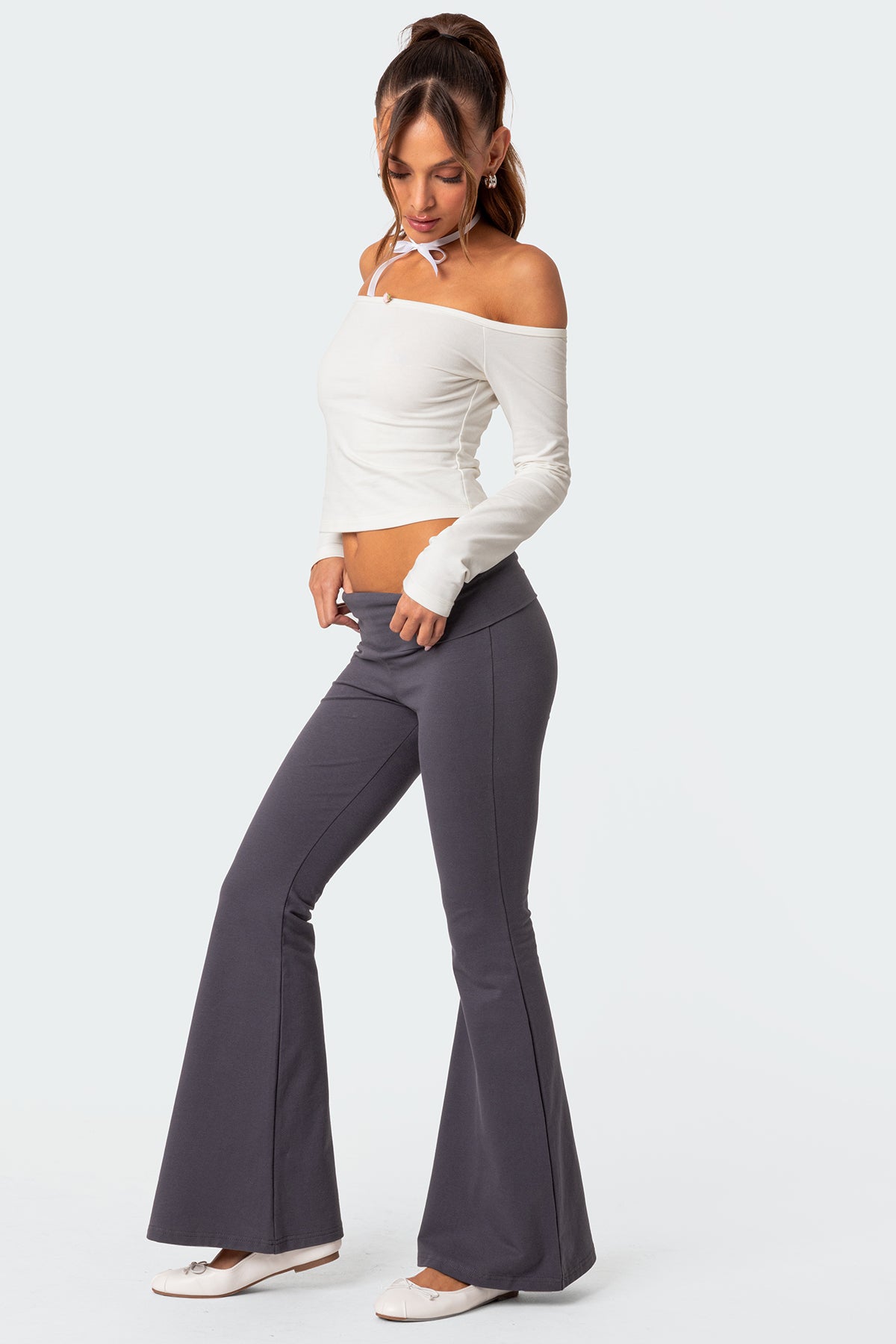 Naomi Fold Over Flared Leggings - Image 5