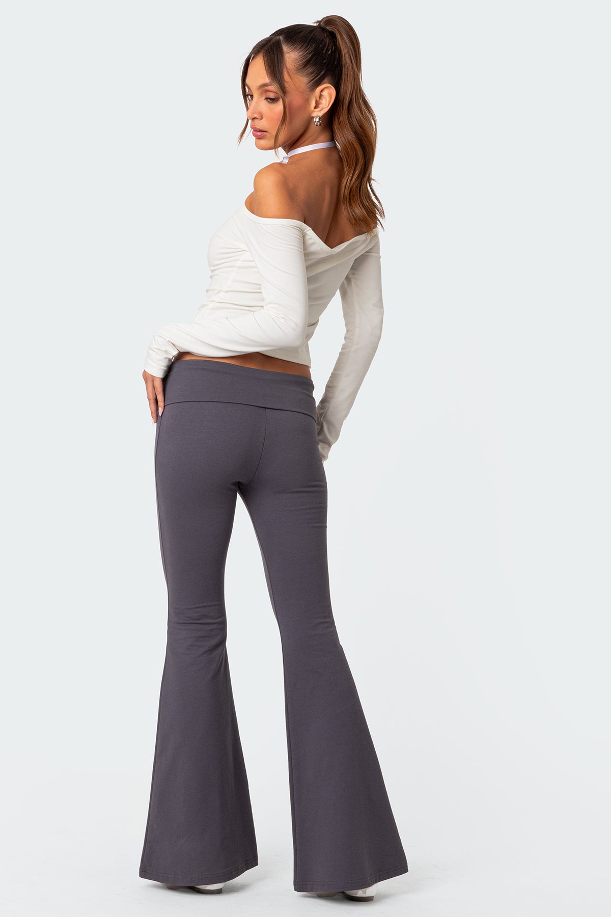 Naomi Fold Over Flared Leggings - Image 4