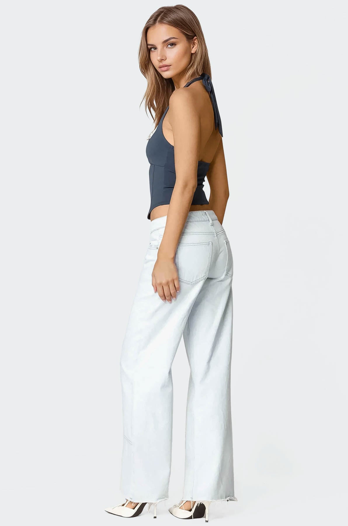 Peekaboo Lace Halter Bustier Top - Image 2