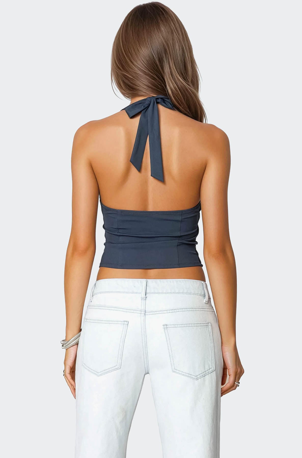 Peekaboo Lace Halter Bustier Top - Image 4